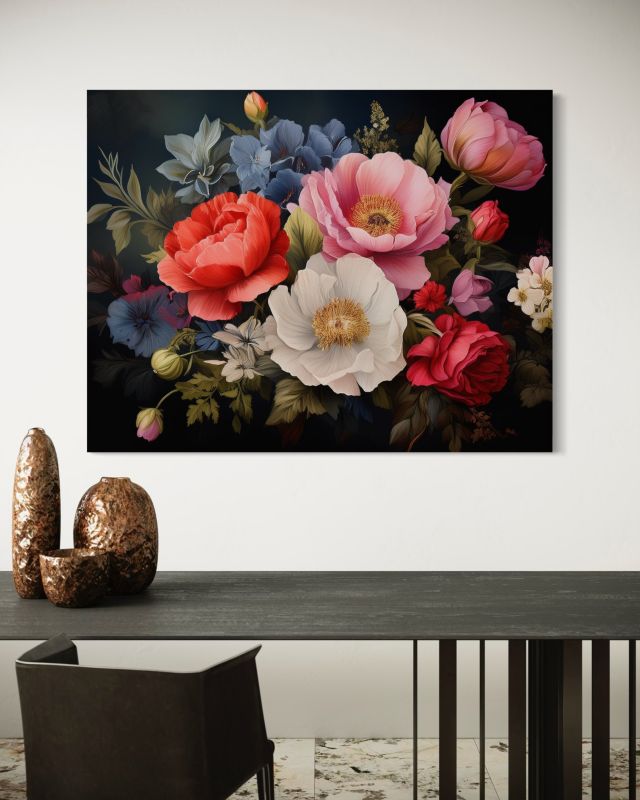 Obraz do salonu sypialni Feeby Bukiet Kwiaty Kolorowy 100x70 cm 1szt