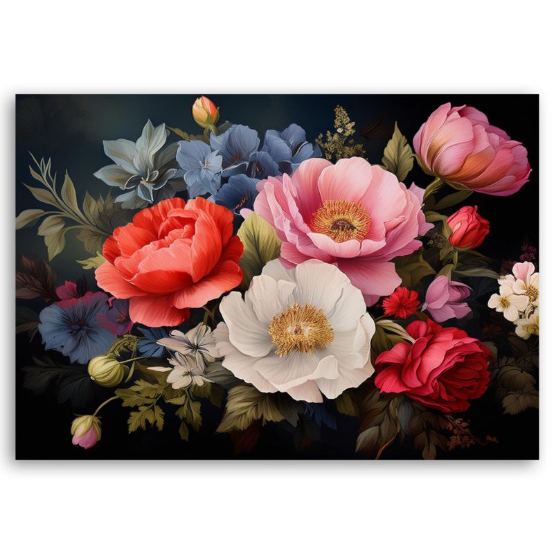 Obraz do salonu sypialni Feeby Bukiet Kwiaty Kolorowy 100x70 cm 1szt