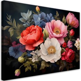 Obraz do salonu sypialni Feeby Bukiet Kwiaty Kolorowy 120x80 cm 1szt