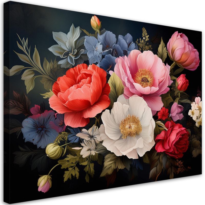 Obraz do salonu sypialni Feeby Bukiet Kwiaty Kolorowy 90x60 cm 1szt