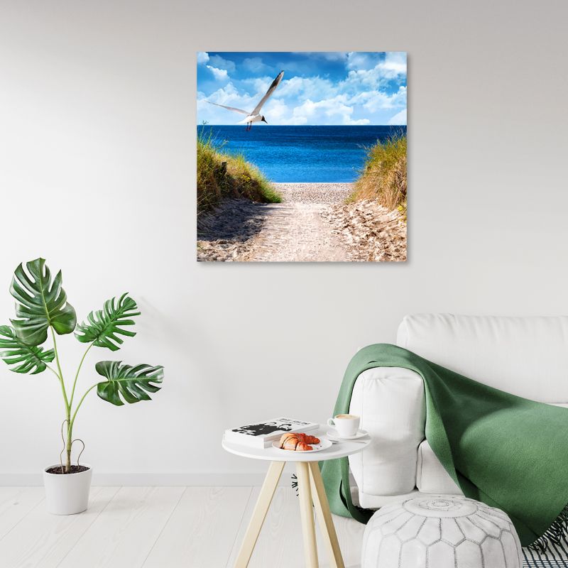 Obraz do salonu sypialni Feeby Ścieżka na plażę Niebieski 40x40cm 1szt