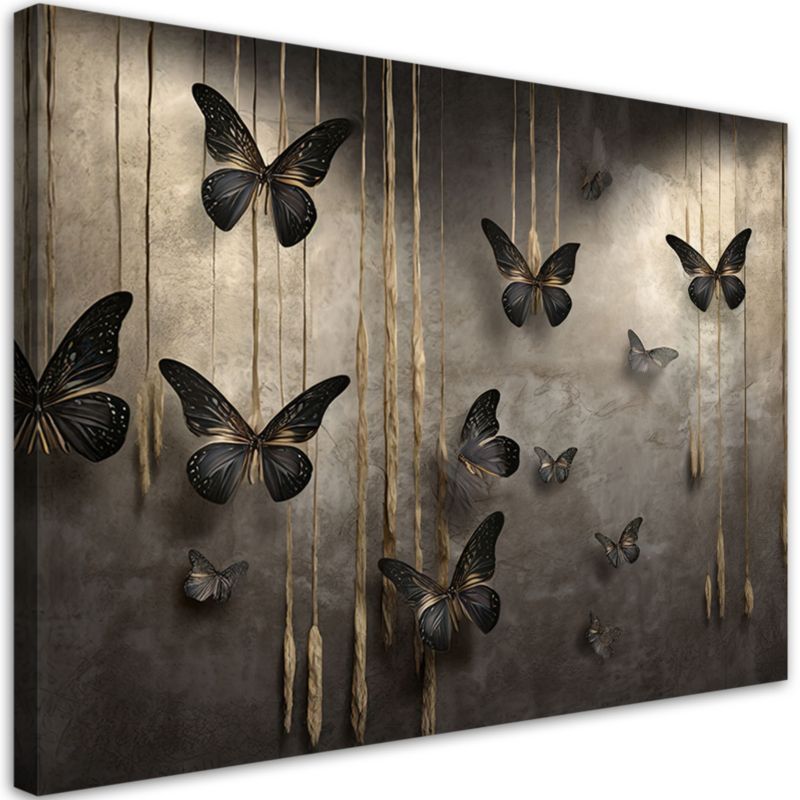 Obraz do salonu sypialni Feeby Czarne Motyle Owady 60x40 cm 1szt