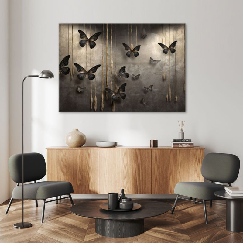 Obraz do salonu sypialni Feeby Czarne Motyle Owady 60x40 cm 1szt