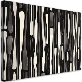 Obraz do salonu sypialni Feeby Czarno Biała Abstrakcja Retro 100x70cm 1szt