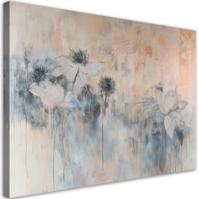 Obraz do salonu sypialni Feeby Delikatne Kwiaty Rośliny w Beżu 90x60 cm 1szt