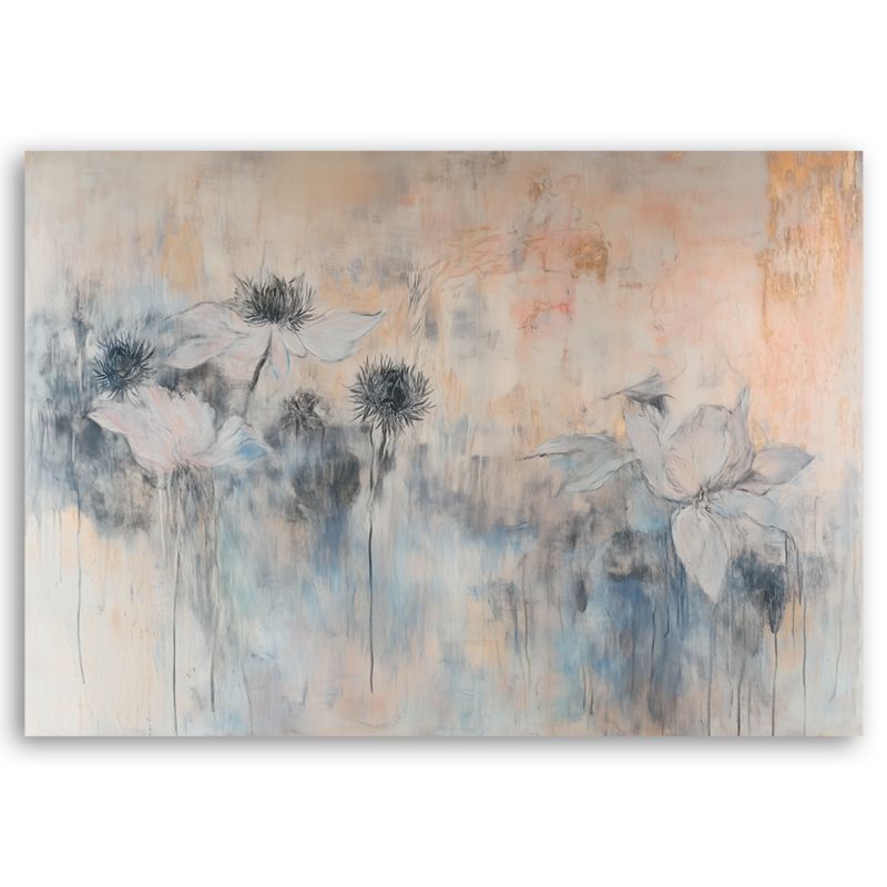 Obraz do salonu sypialni Feeby Delikatne Kwiaty Rośliny w Beżu 90x60 cm 1szt