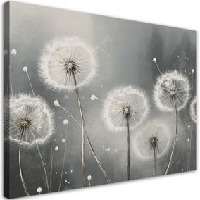 Obraz do salonu sypialni Feeby Dmuchawce Szary 120x80 cm 1szt