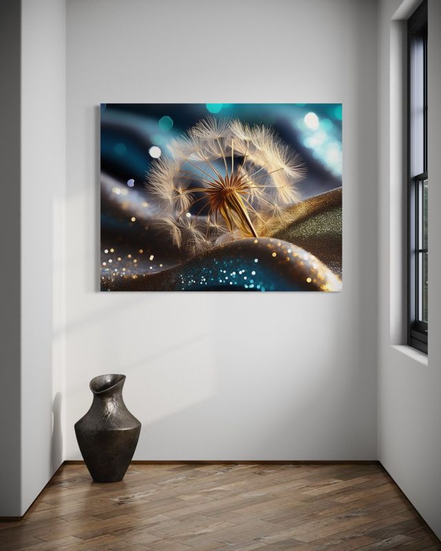 Obraz do salonu sypialni Feeby Dmuchawiec Abstrakcja Rośliny 120x80 cm 1szt