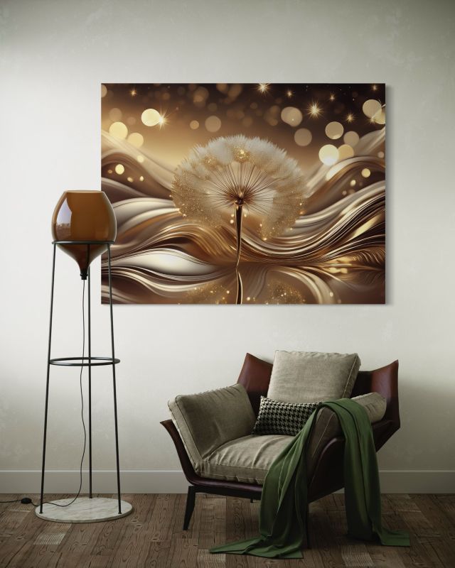 Obraz do salonu sypialni Feeby Dmuchawiec Brązowy 60x40 cm 1szt
