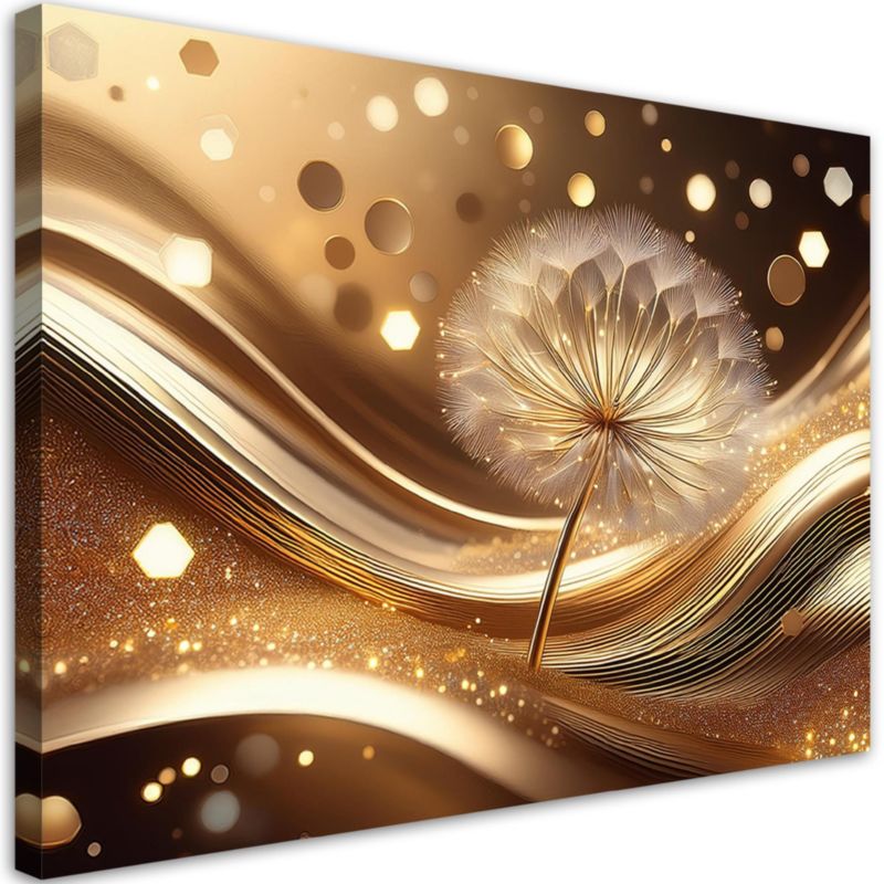Obraz do salonu sypialni Feeby Dmuchawiec Kwiaty Glamour 100x70 cm 1szt