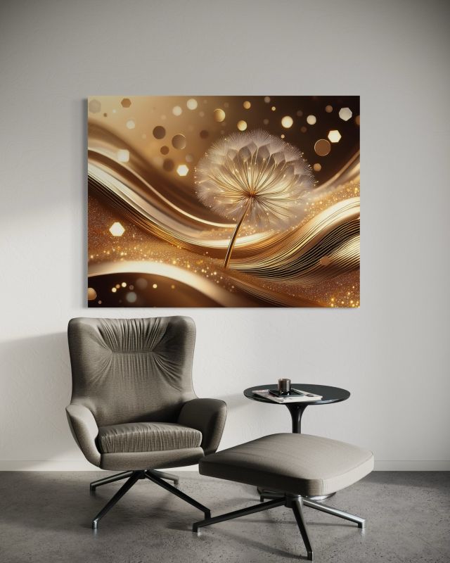 Obraz do salonu sypialni Feeby Dmuchawiec Kwiaty Glamour 100x70 cm 1szt