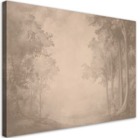 Obraz do salonu sypialni Feeby Droga Pejzaż Las Beżowy 100x70 cm 1szt
