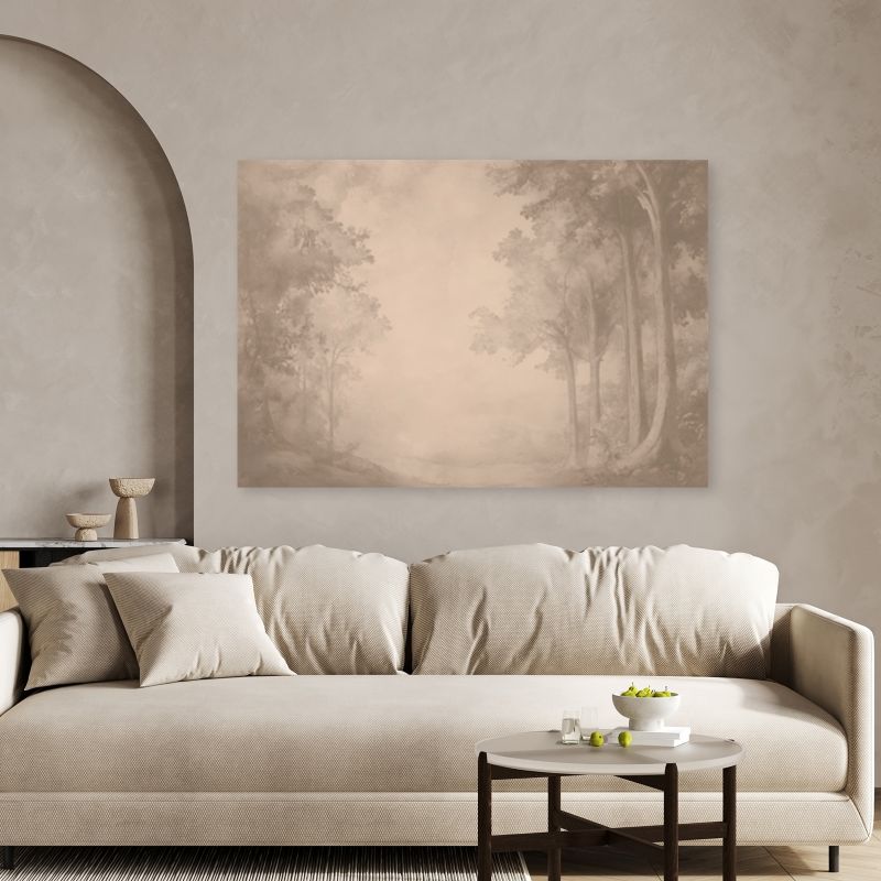 Obraz do salonu sypialni Feeby Droga Pejzaż Las Beżowy 120x80 cm 1szt