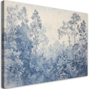 Obraz do salonu sypialni Feeby Drzewa Las Natura Niebieski 100x70 cm 1szt