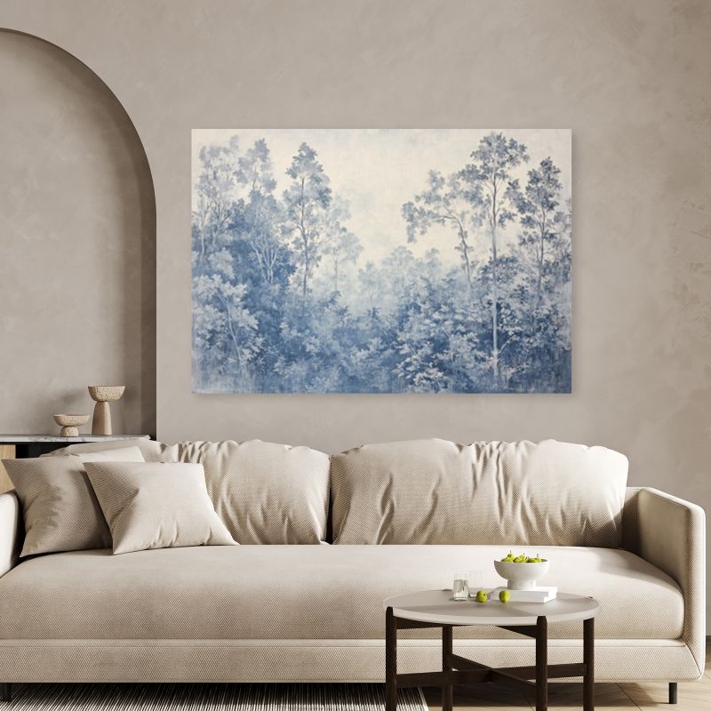 Obraz do salonu sypialni Feeby Drzewa Las Natura Niebieski 100x70 cm 1szt