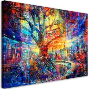 Obraz do salonu sypialni Feeby Drzewo Abstrakcja Kolorowa 60x40cm 1szt