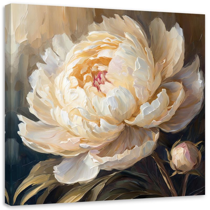 Obraz do salonu sypialni Feeby Elegancka Piwonia w beżu 30x30 cm 1szt