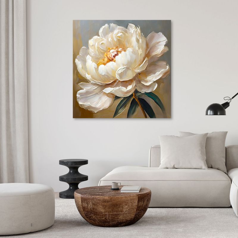 Obraz do salonu sypialni Feeby Elegancka Piwonia w Beżu 40x40 cm 1szt