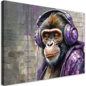 Obraz do salonu sypialni Feeby Fioletowa Małpa Dj 90x60 cm 1szt
