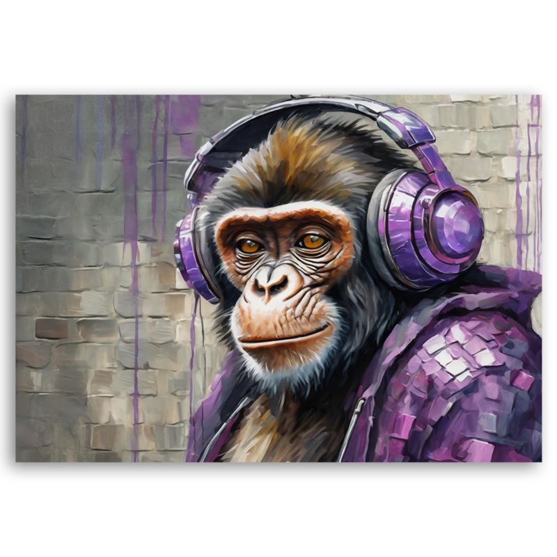 Obraz do salonu sypialni Feeby Fioletowa Małpa Dj 90x60 cm 1szt