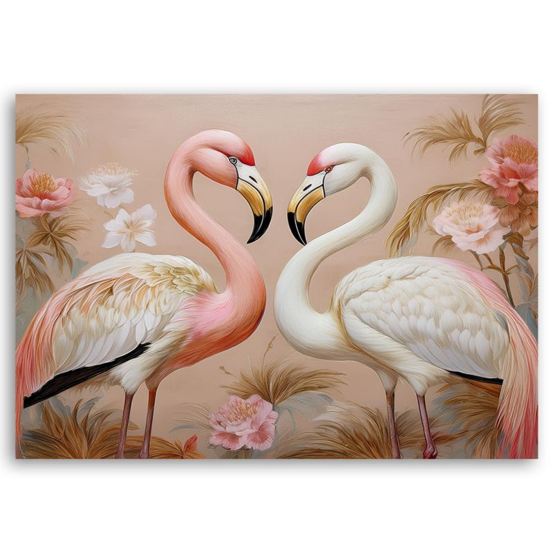 Obraz do salonu sypialni Feeby Flamingi Ptaki Różowy 60x40 cm 1szt