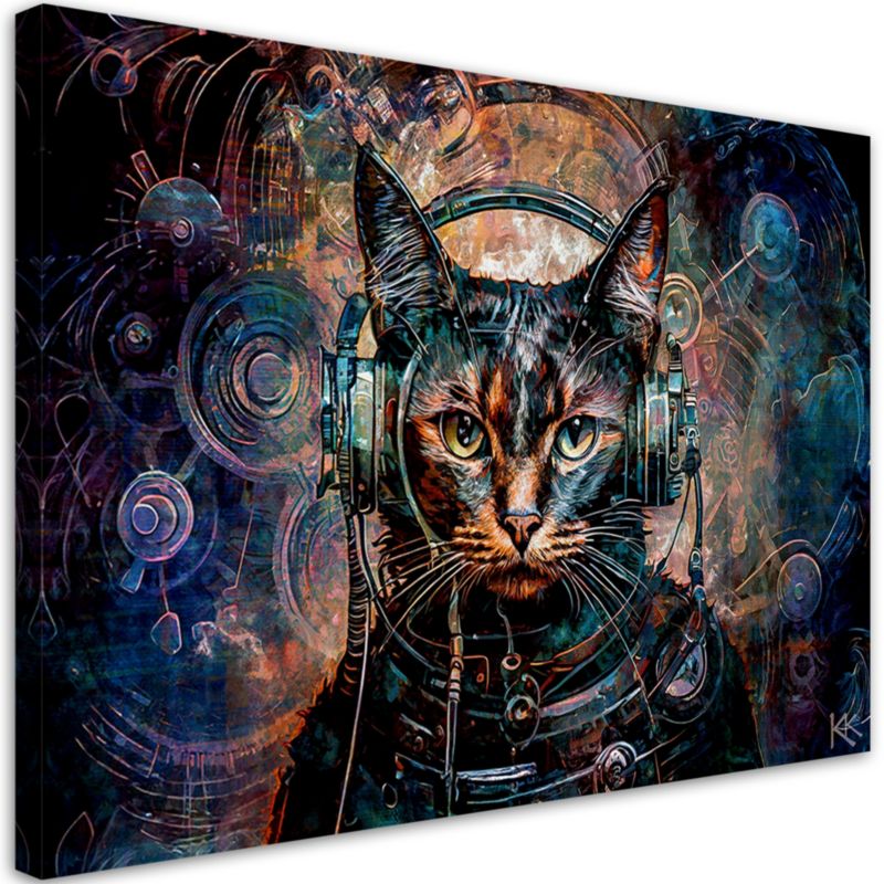 Obraz do salonu sypialni Feeby Futurystyczny Kot Abstrakcja 120x80 cm 1szt