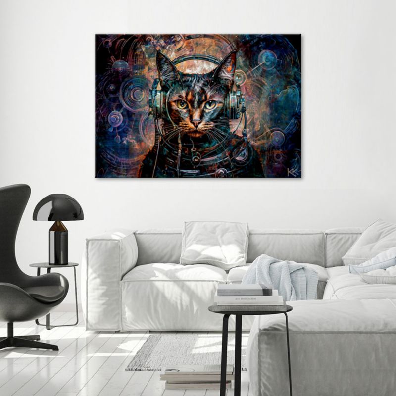 Obraz do salonu sypialni Feeby Futurystyczny Kot Abstrakcja 120x80 cm 1szt