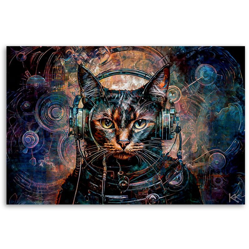 Obraz do salonu sypialni Feeby Futurystyczny Kot Abstrakcja 120x80 cm 1szt