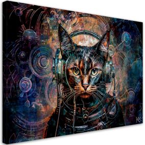 Obraz do salonu sypialni Feeby Futurystyczny Kot Abstrakcja 60x40 cm 1szt