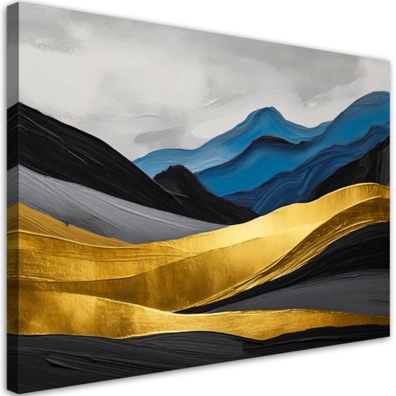 Obraz do salonu sypialni Feeby Góry Abstrakcja Złoty Nowoczesny 120x80 cm 1szt