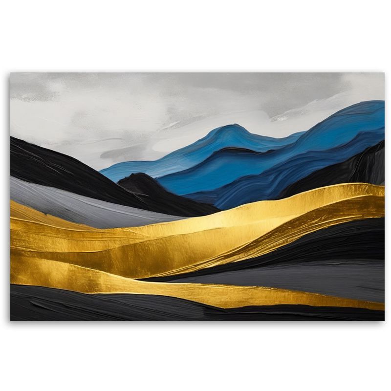 Obraz do salonu sypialni Feeby Góry Abstrakcja Złoty Nowoczesny 120x80 cm 1szt
