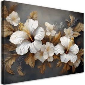 Obraz do salonu sypialni Feeby Hibiskus Kwiat Natura 90x60 cm 1szt