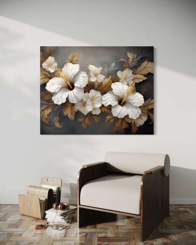 Obraz do salonu sypialni Feeby Hibiskus Kwiat Natura 90x60 cm 1szt