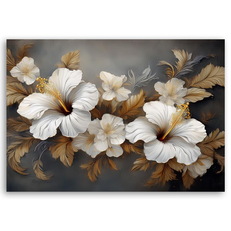 Obraz do salonu sypialni Feeby Hibiskus Kwiat Natura 90x60 cm 1szt