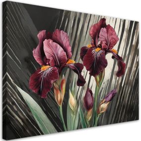 Obraz do salonu sypialni Feeby Irysy Czerwone Kwiaty 60x40 cm 1szt