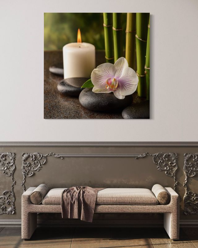 Obraz do salonu sypialni Feeby Kamienie Bambus Orientalny 50x50 cm 1szt