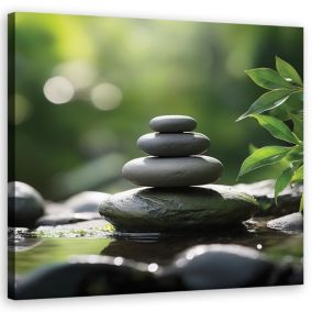 Obraz do salonu sypialni Feeby Kamienie Natura Zen 60x60 cm 1szt