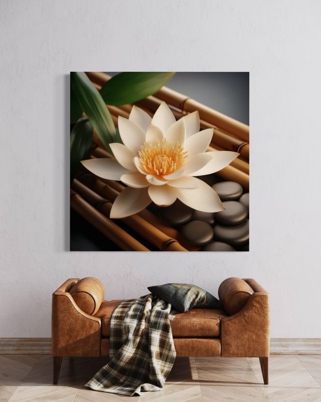 Obraz do salonu sypialni Feeby Kamienie Zen Kwiaty 50x50 cm 1szt