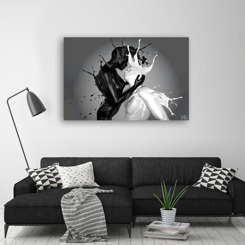 Obraz do salonu sypialni Feeby Kawa i Mleko Abstrakcja Para Miłość 100x70cm 1szt