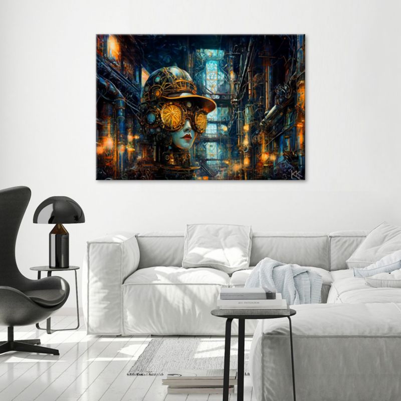 Obraz do salonu sypialni Feeby Kobieta Abstrakcja Steampunk 100x70 cm 1szt