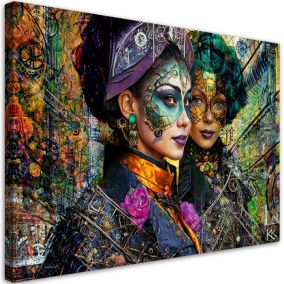 Obraz do salonu sypialni Feeby Kobieta Karnawał Abstrakcja 100x70 cm 1szt