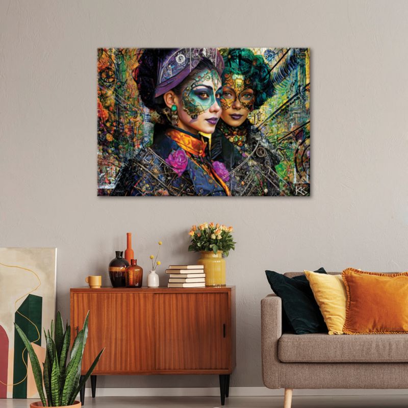 Obraz do salonu sypialni Feeby Kobieta Karnawał Abstrakcja 100x70 cm 1szt