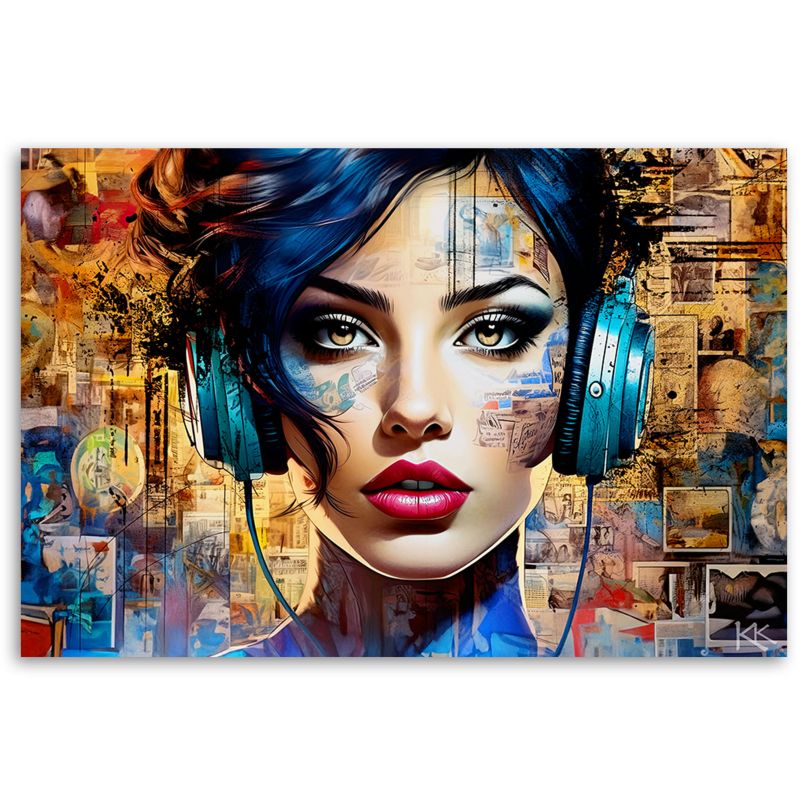 Obraz do salonu sypialni Feeby Kobieta Muzyka Abstrakcja 120x80 cm 1szt