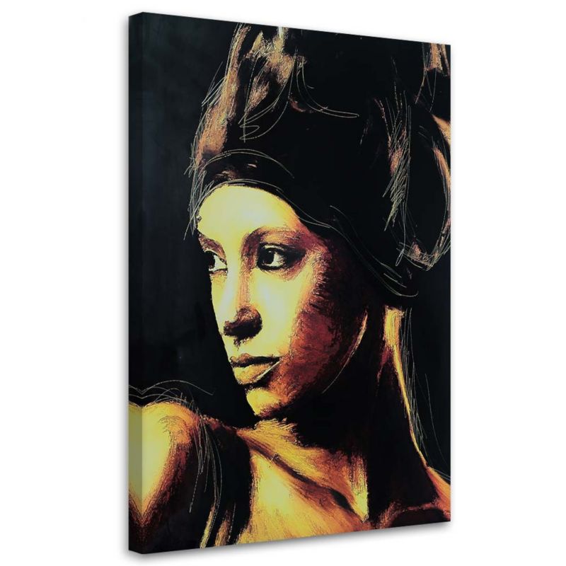 Obraz do salonu sypialni Feeby Kobieta Portret Brązowy 60x90cm 1szt