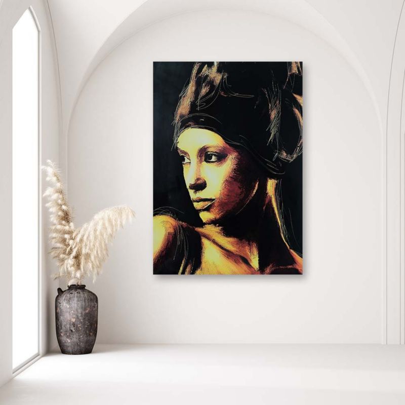 Obraz do salonu sypialni Feeby Kobieta Portret Brązowy 60x90cm 1szt