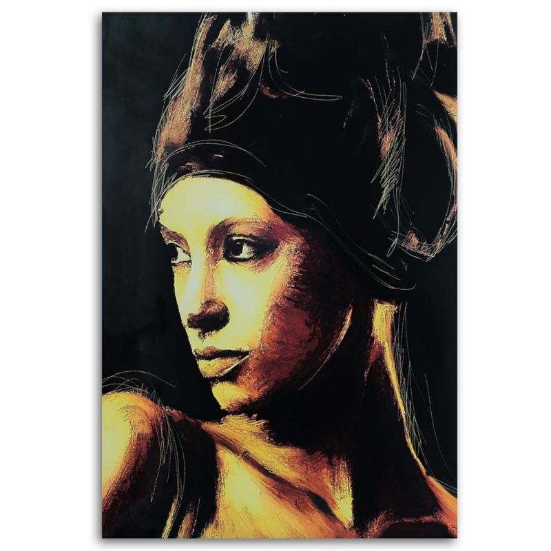 Obraz do salonu sypialni Feeby Kobieta Portret Brązowy 60x90cm 1szt