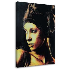 Obraz do salonu sypialni Feeby Kobieta Portret Brązowy 80x120cm 1szt