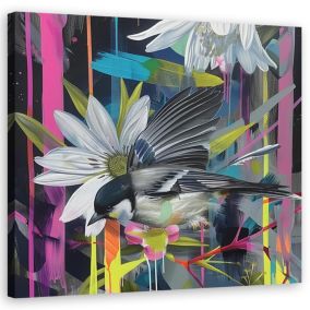 Obraz do salonu sypialni Feeby Kolorowa Abstrakcja Ptaki 60x60 cm 1szt
