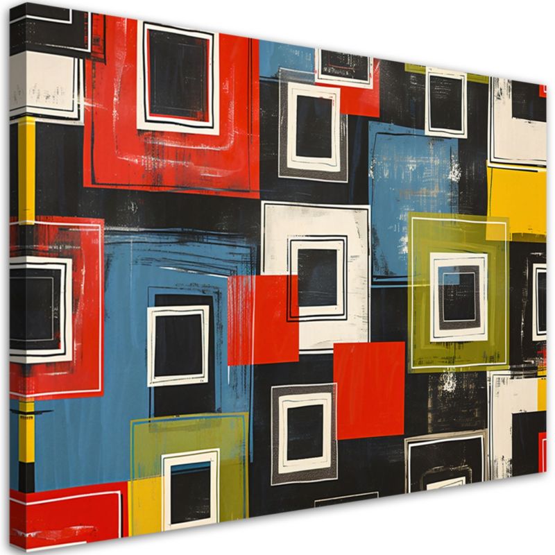 Obraz do salonu sypialni Feeby Kolorowa Abstrakcja Retro 100x70cm 1szt