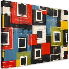 Obraz do salonu sypialni Feeby Kolorowa Abstrakcja Retro 100x70cm 1szt